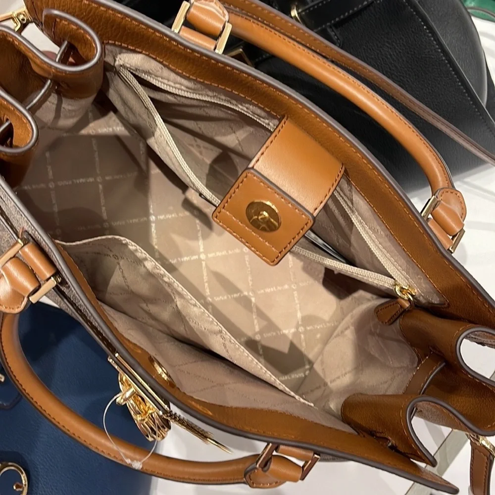 Michael Kors Hamilton Meidum Satchel Shoulder Crossbody  Brown